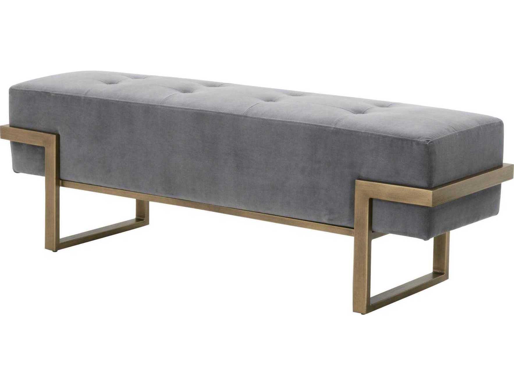 Essentials for Living District Gray Upholstered Accent Bench