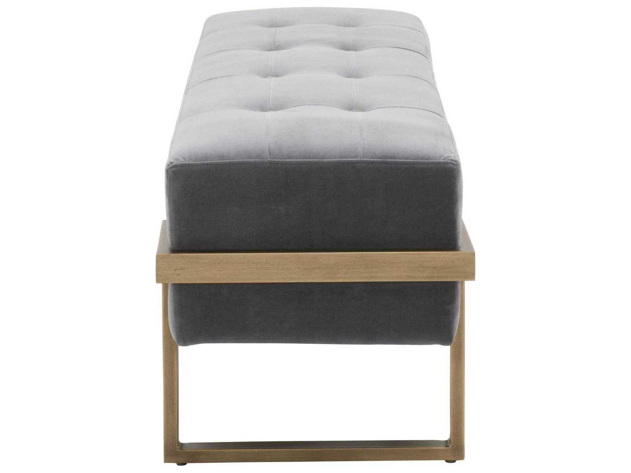 Essentials for Living District Gray Upholstered Accent Bench