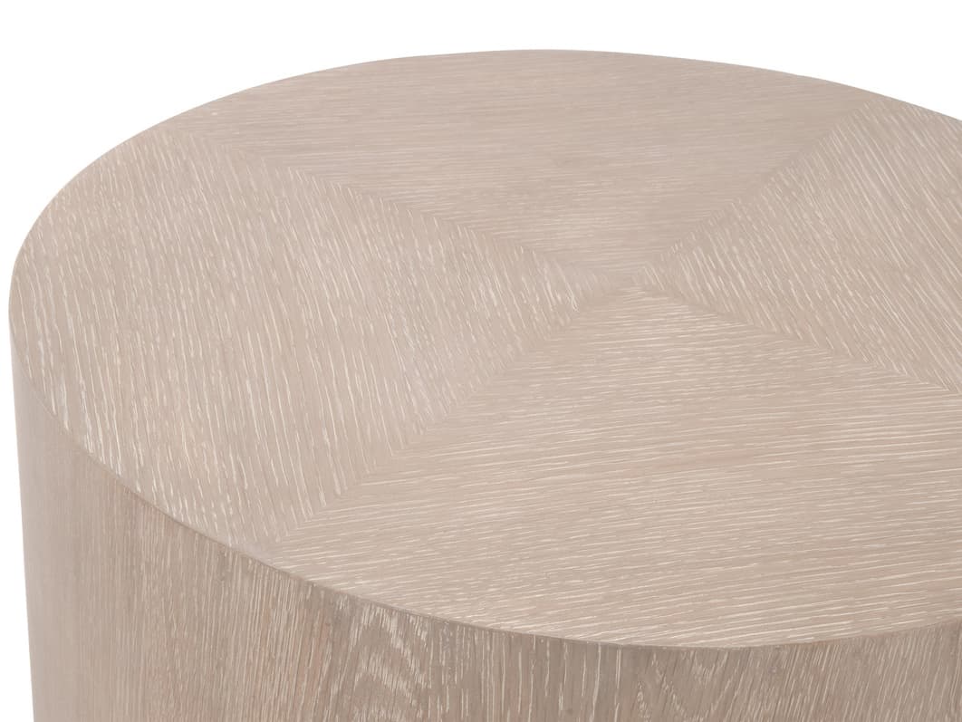 Essentials for Living District Roto Round Wood Natural Gray Silver End Table