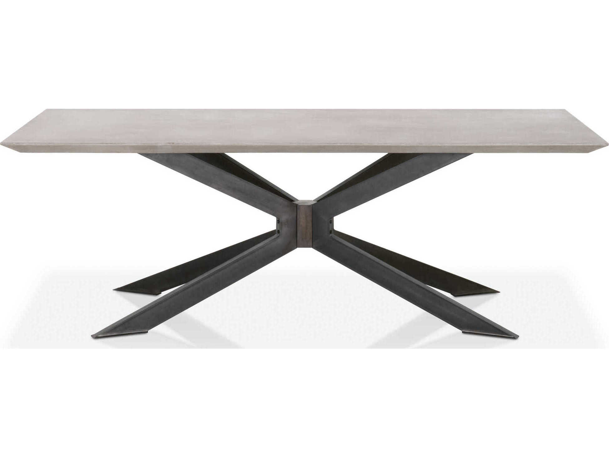 Essentials for Living District Industry Rectangular Resin Ash Grey Distressed Black Dining Table