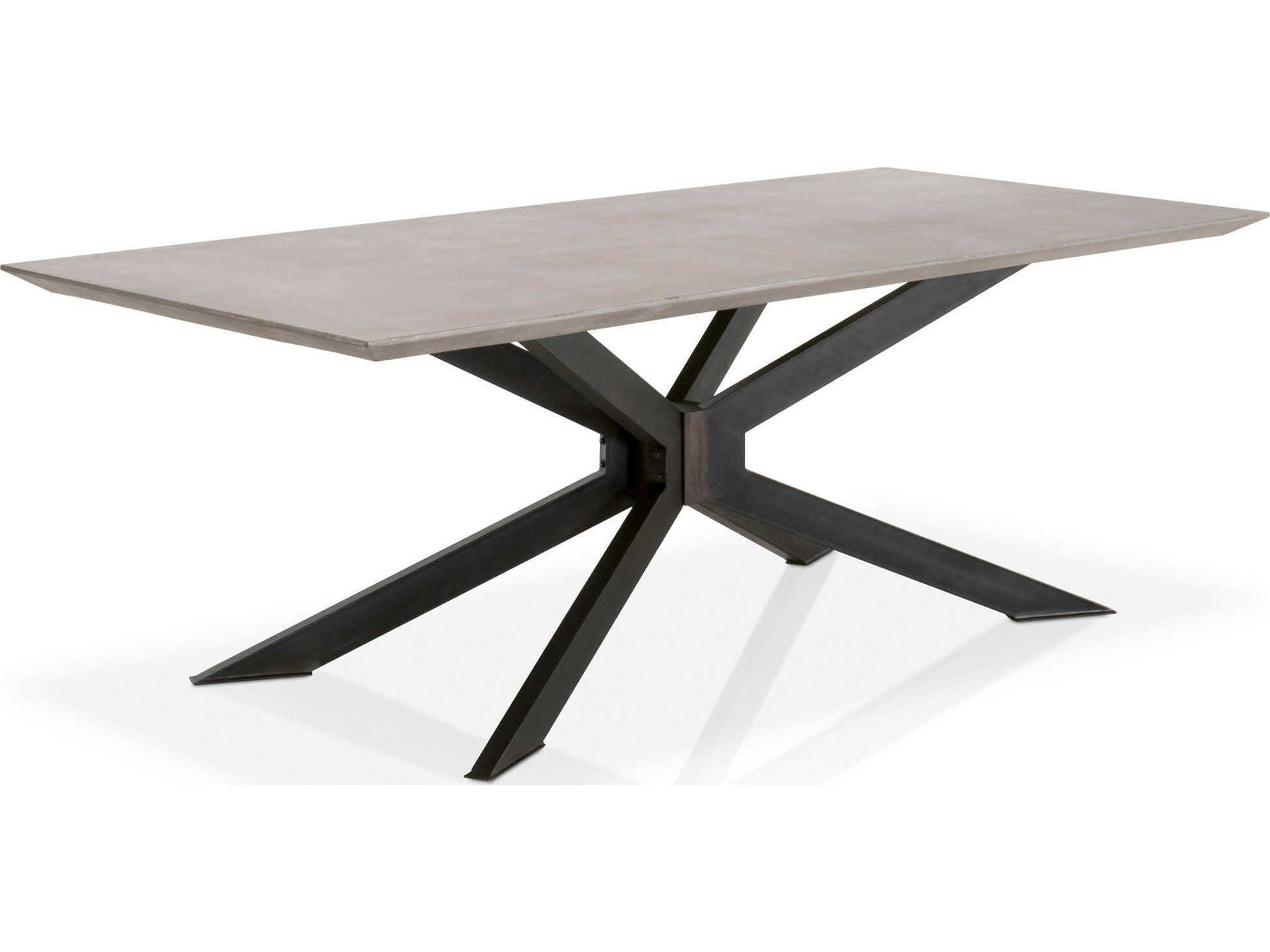 Essentials for Living District Industry Rectangular Resin Ash Grey Distressed Black Dining Table