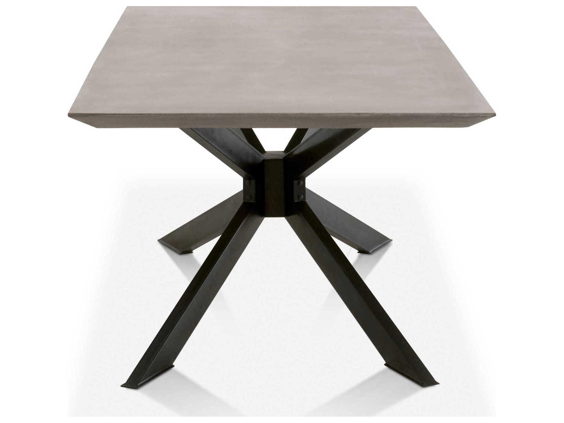 Essentials for Living District Industry Rectangular Resin Ash Grey Distressed Black Dining Table