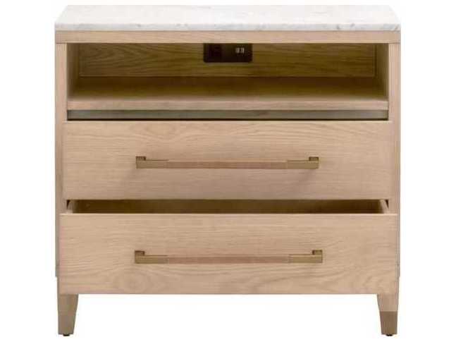 Essentials for Living Bronze Bay 2-Drawers Oak Wood Nightstand