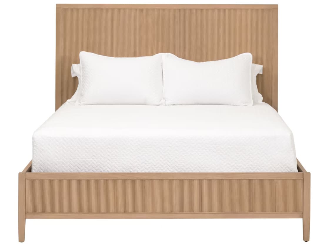 Essentials for Living Bronze Bay Natural Oak Wood King Panel Bed