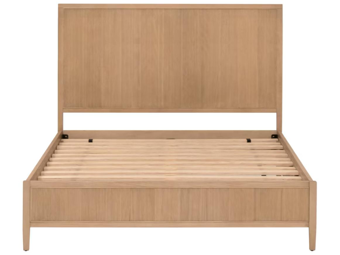 Essentials for Living Bronze Bay Natural Oak Wood King Panel Bed