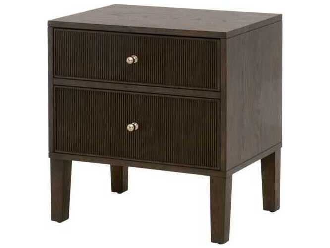 Essentials for Living Bronze Bay 2-Drawers Oak Wood Nightstand
