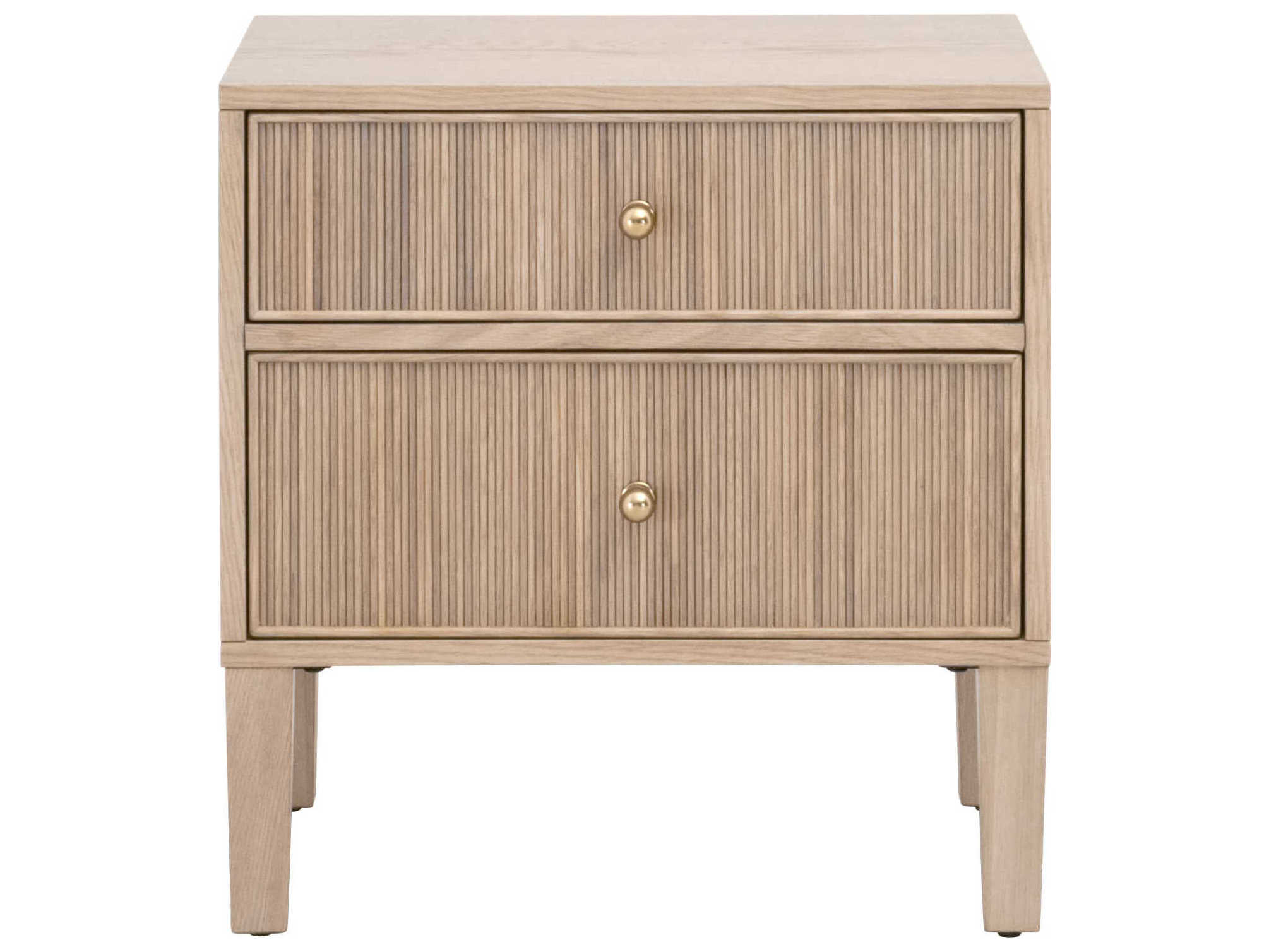 Essentials for Living Highland 2-Drawers Brown Oak Wood Nightstand