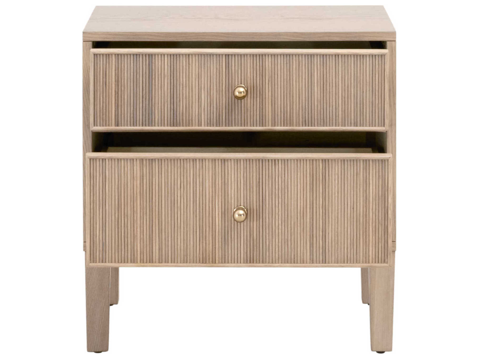 Essentials for Living Highland 2-Drawers Brown Oak Wood Nightstand