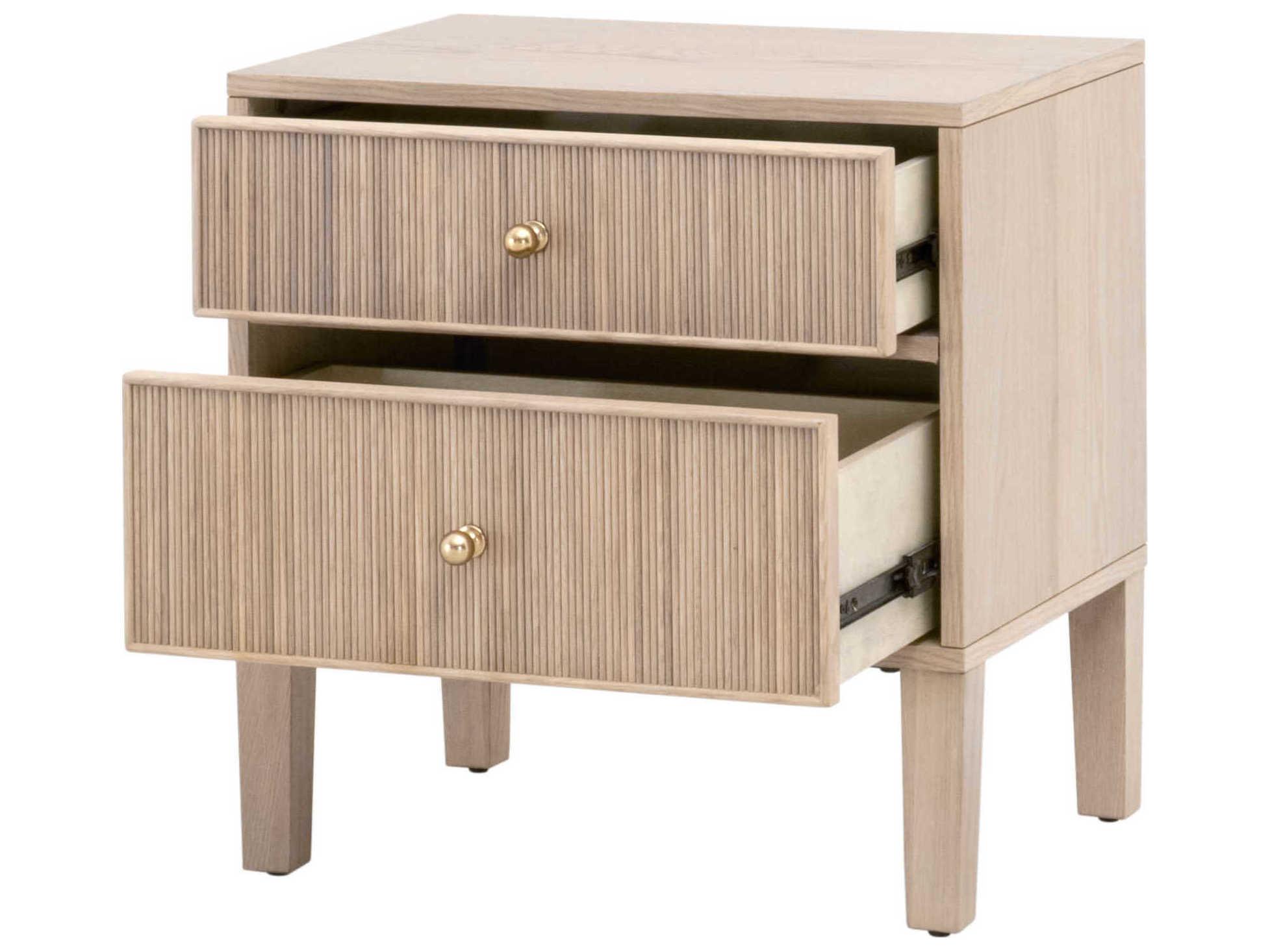 Essentials for Living Highland 2-Drawers Brown Oak Wood Nightstand