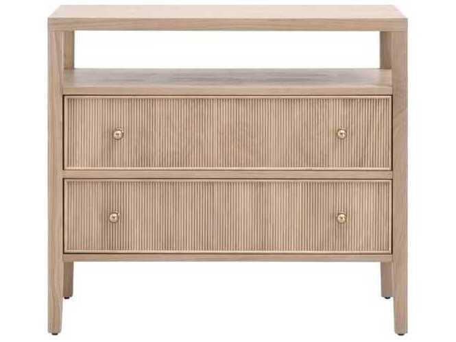 Essentials for Living Bronze Bay Highland 2-Drawers Oak Wood Nightstand