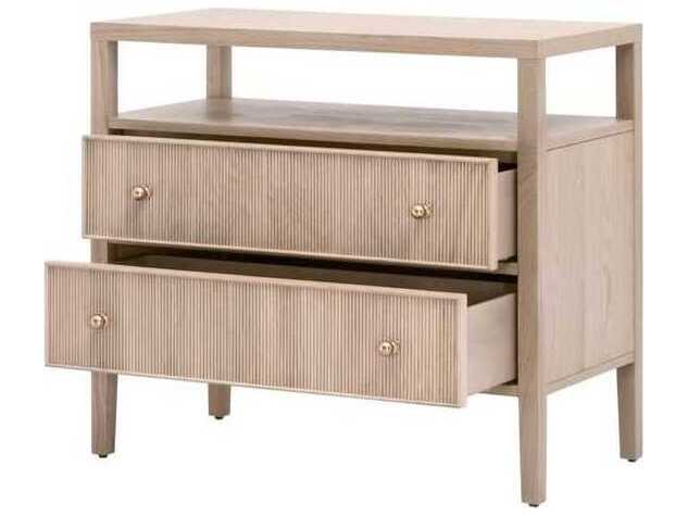 Essentials for Living Bronze Bay Highland 2-Drawers Oak Wood Nightstand