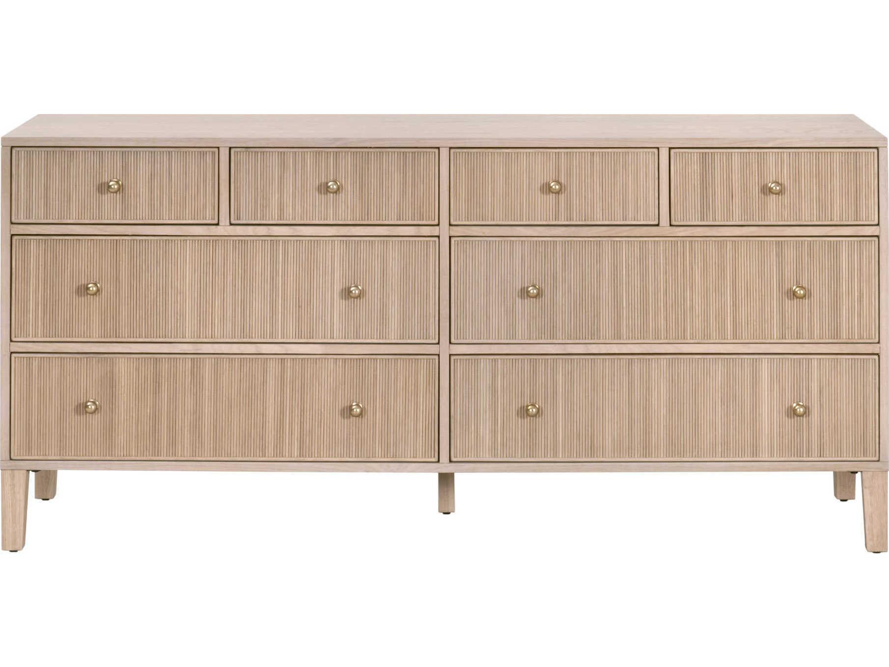 Luxecor Respite 8-Drawers Brown Oak Wood Double Dresser