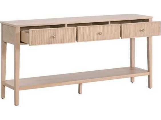 Essentials for Living Bronze Bay Rectangular Wood Natural Oak Console Table