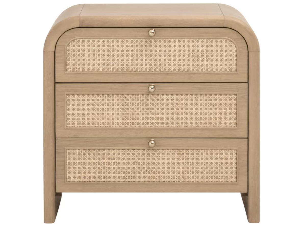 Essentials for Living Bronze Bay 3-Drawers Natural Oak Wood Nightstand