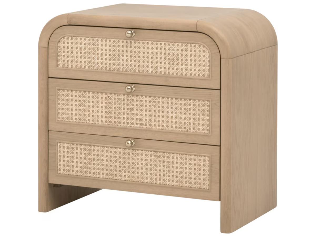 Essentials for Living Bronze Bay 3-Drawers Natural Oak Wood Nightstand