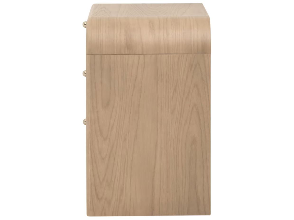 Essentials for Living Bronze Bay 3-Drawers Natural Oak Wood Nightstand