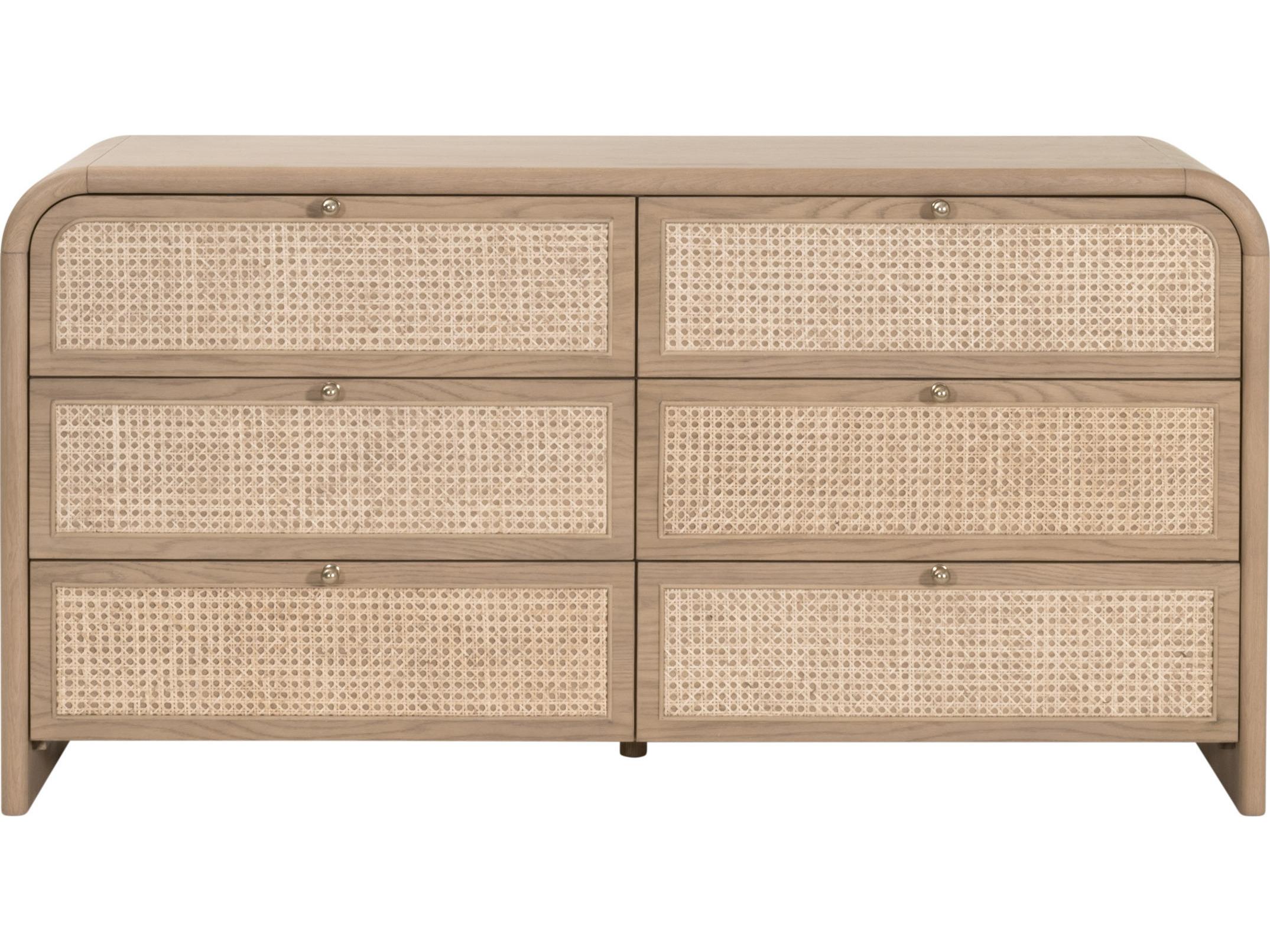 Essentials for Living Bronze Bay 6-Drawers Brown Solid Wood Double Dresser