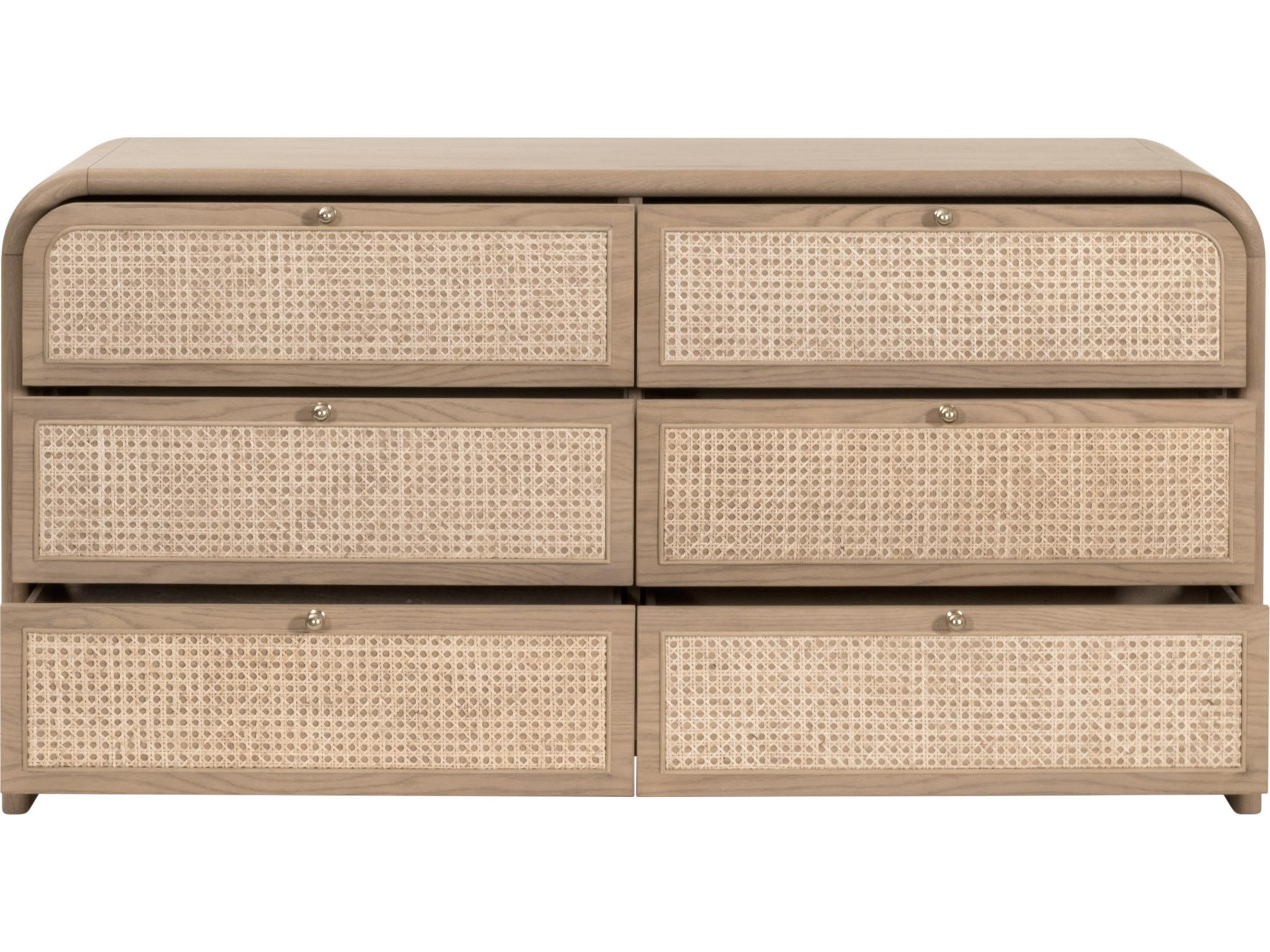 Essentials for Living Bronze Bay 6-Drawers Brown Solid Wood Double Dresser