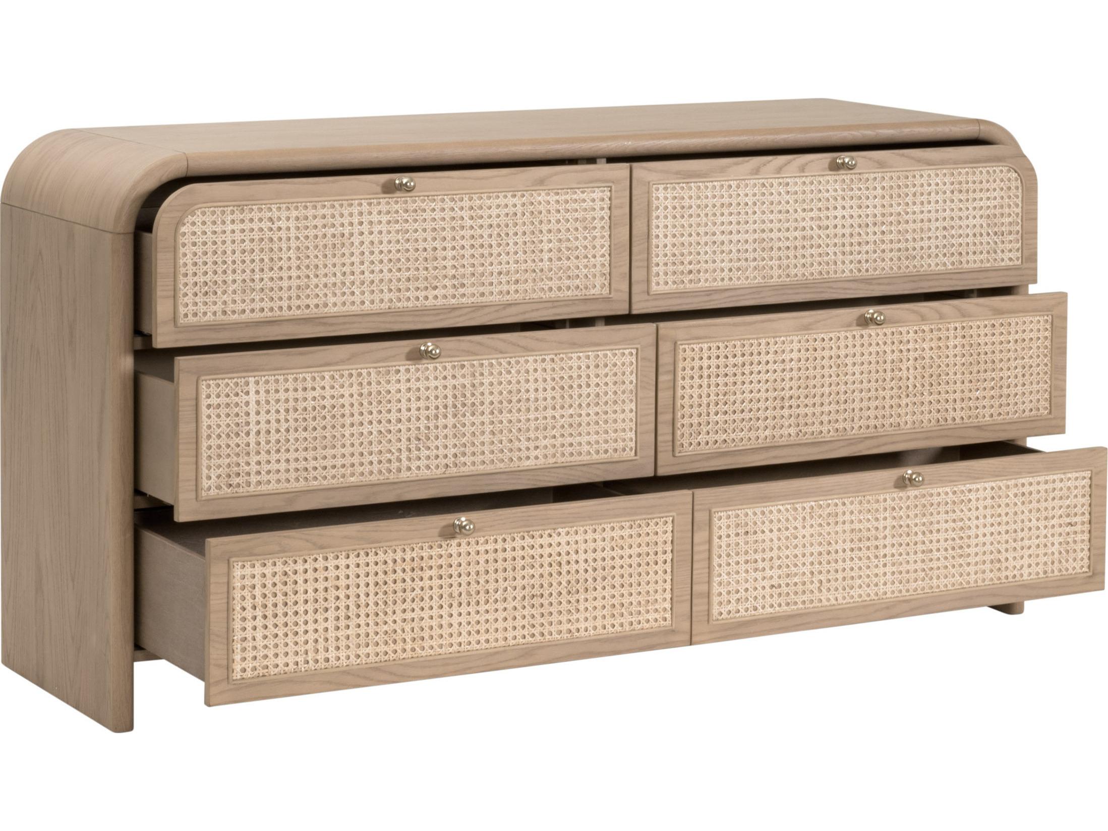 Essentials for Living Bronze Bay 6-Drawers Brown Solid Wood Double Dresser