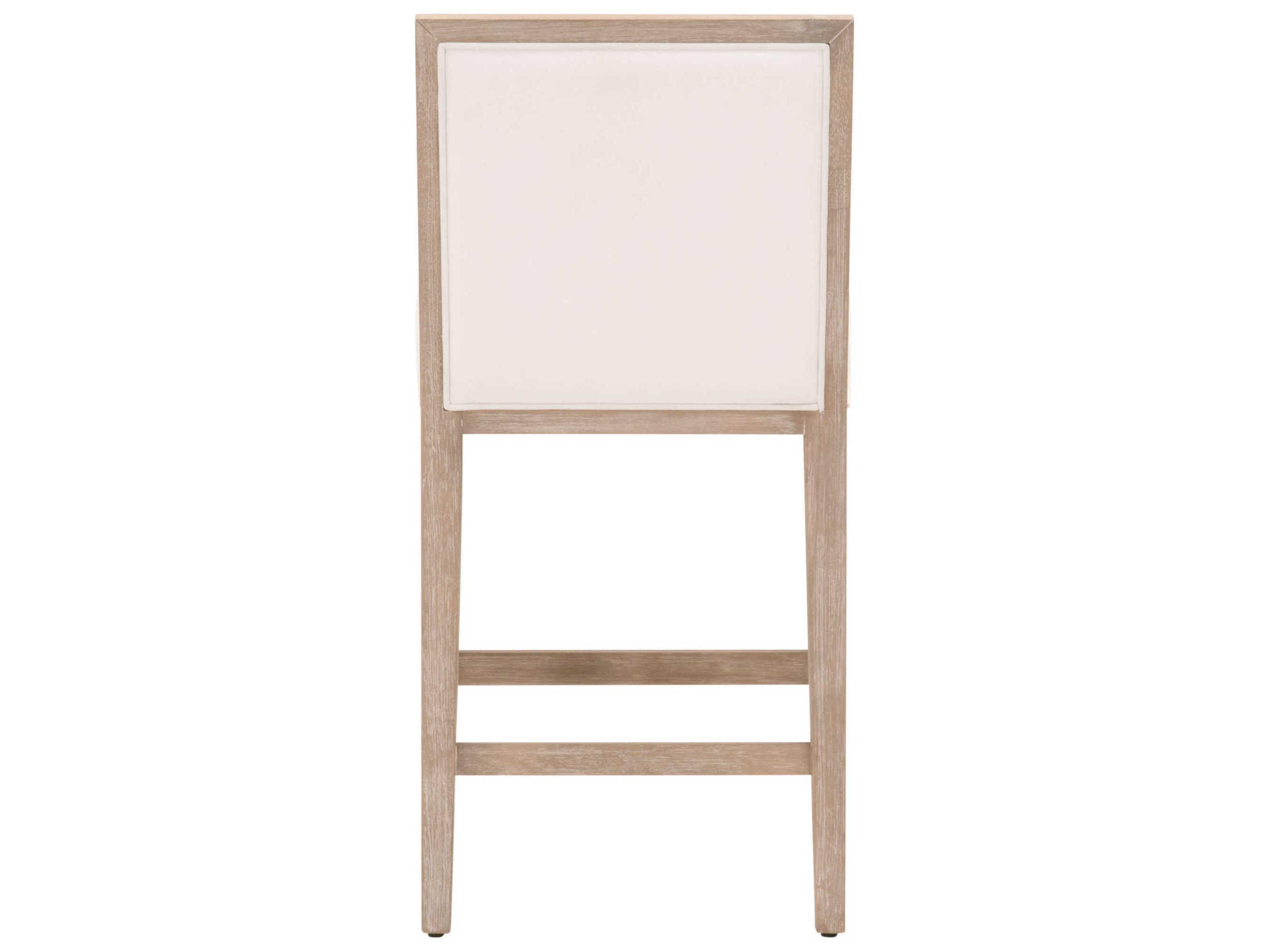 Luxecor Respite Martin Upholstered Acacia Wood Peyton Pearl Natural Gray Counter Stool