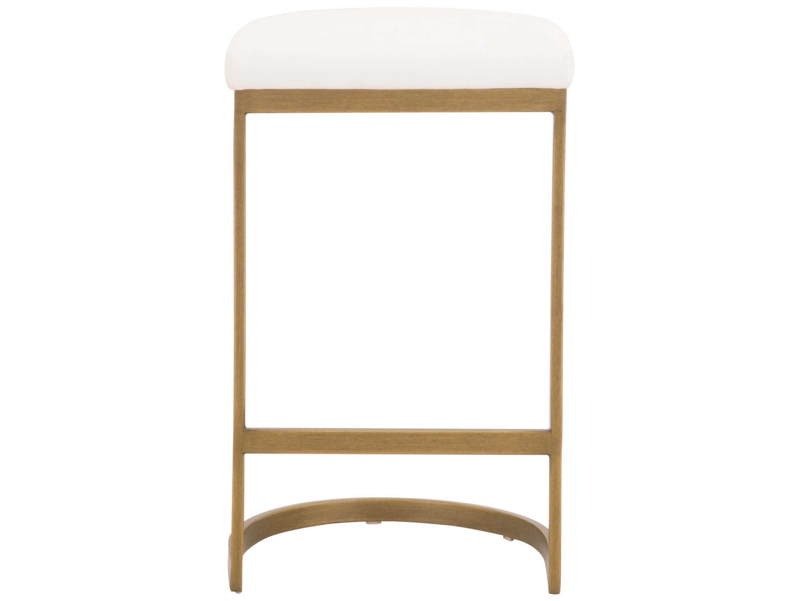 Essentials for Living Traditions Cresta Upholstered Peyton Pearl Brushed Gold Counter Stool