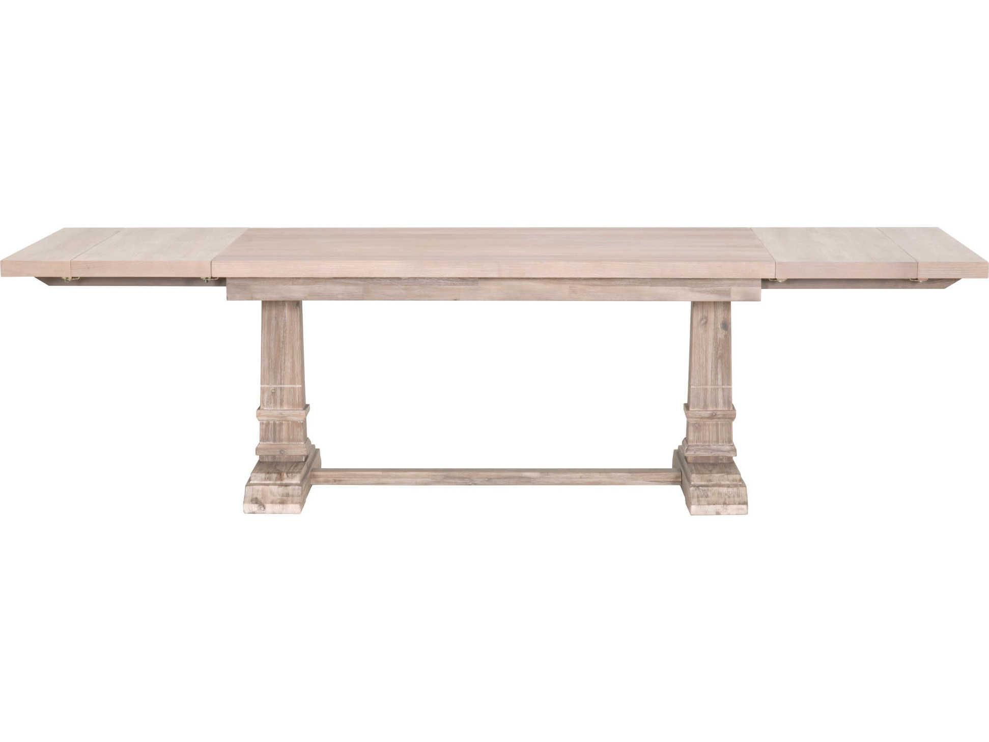 Luxecor Respite Extendable Rectangular Wood Natural Gray Dining Table