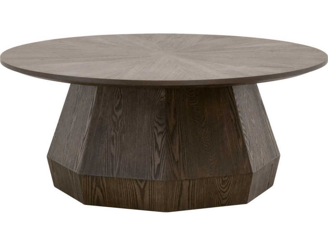 Essentials for Living Traditions Round Wood Burnished Brown Coffee Table