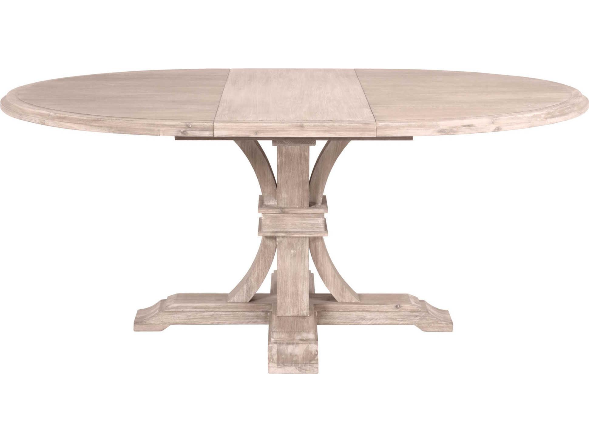 Essentials for Living Devon Extendable Round Wood Natural Gray Dining Table