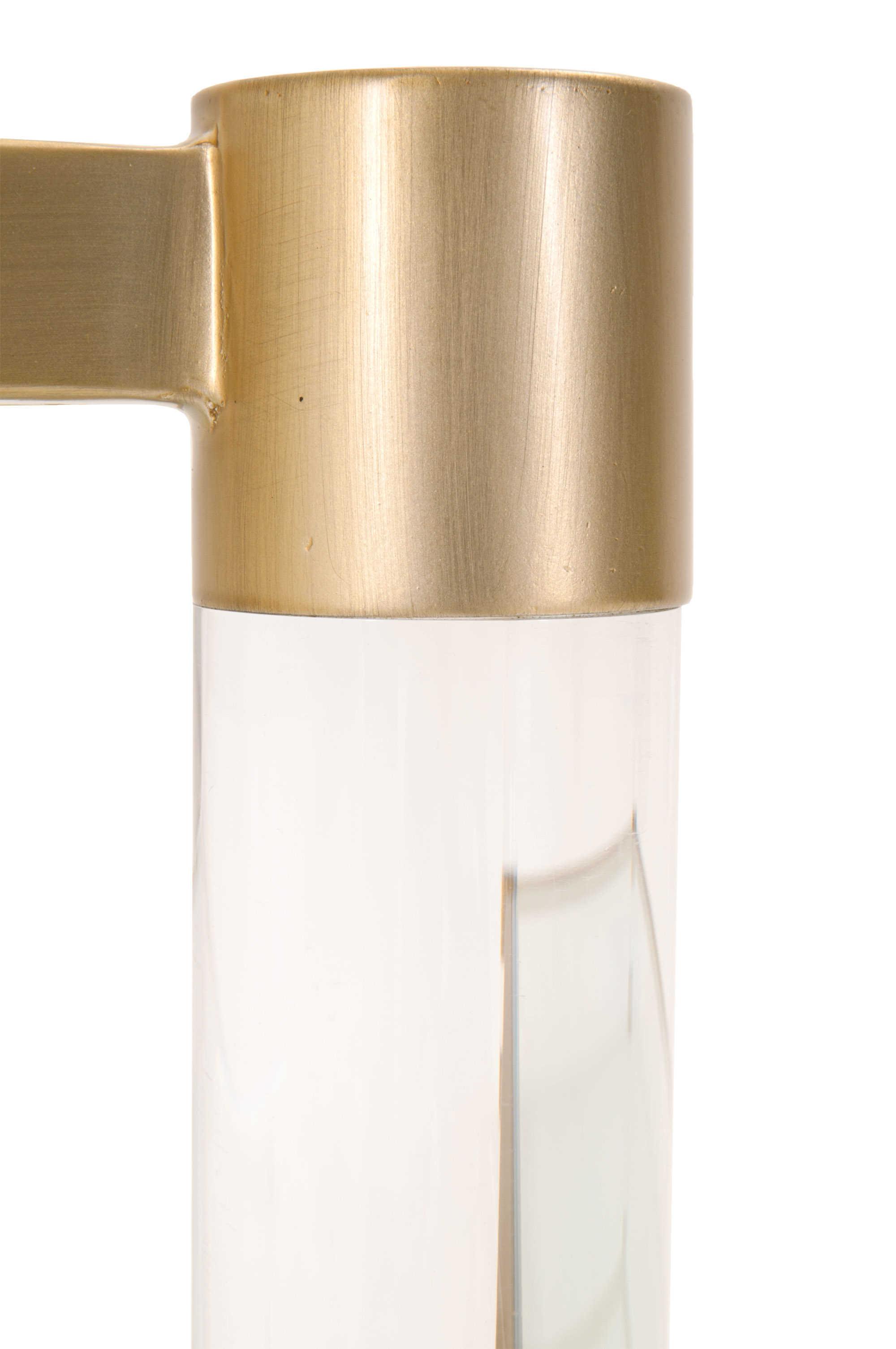 Essentials for Living Traditions Nouveau Rectangular Glass Brass Clear Coffee Table