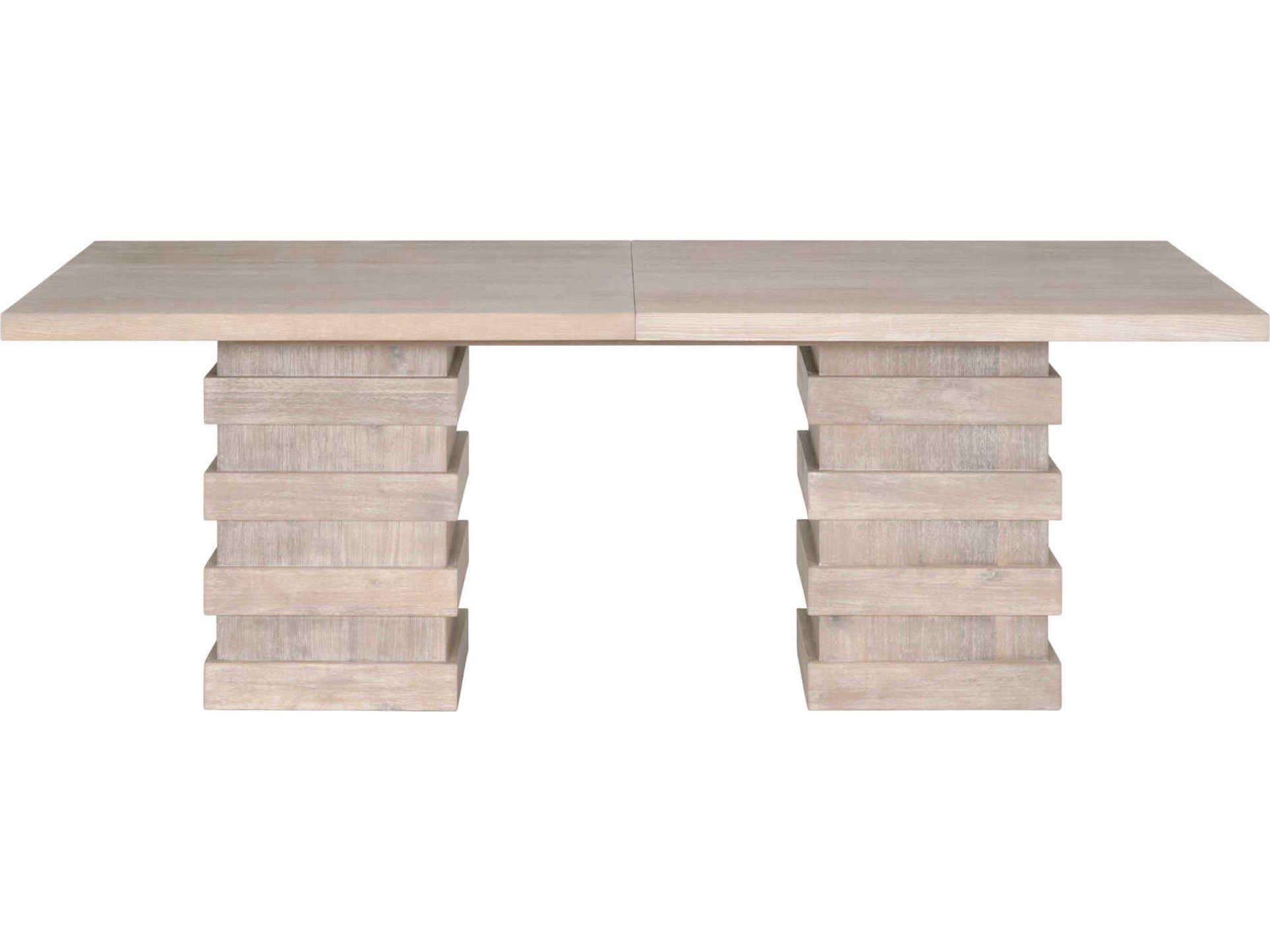 Luxecor Respite Extendable Rectangular Wood Natural Gray Acacia Dining Table