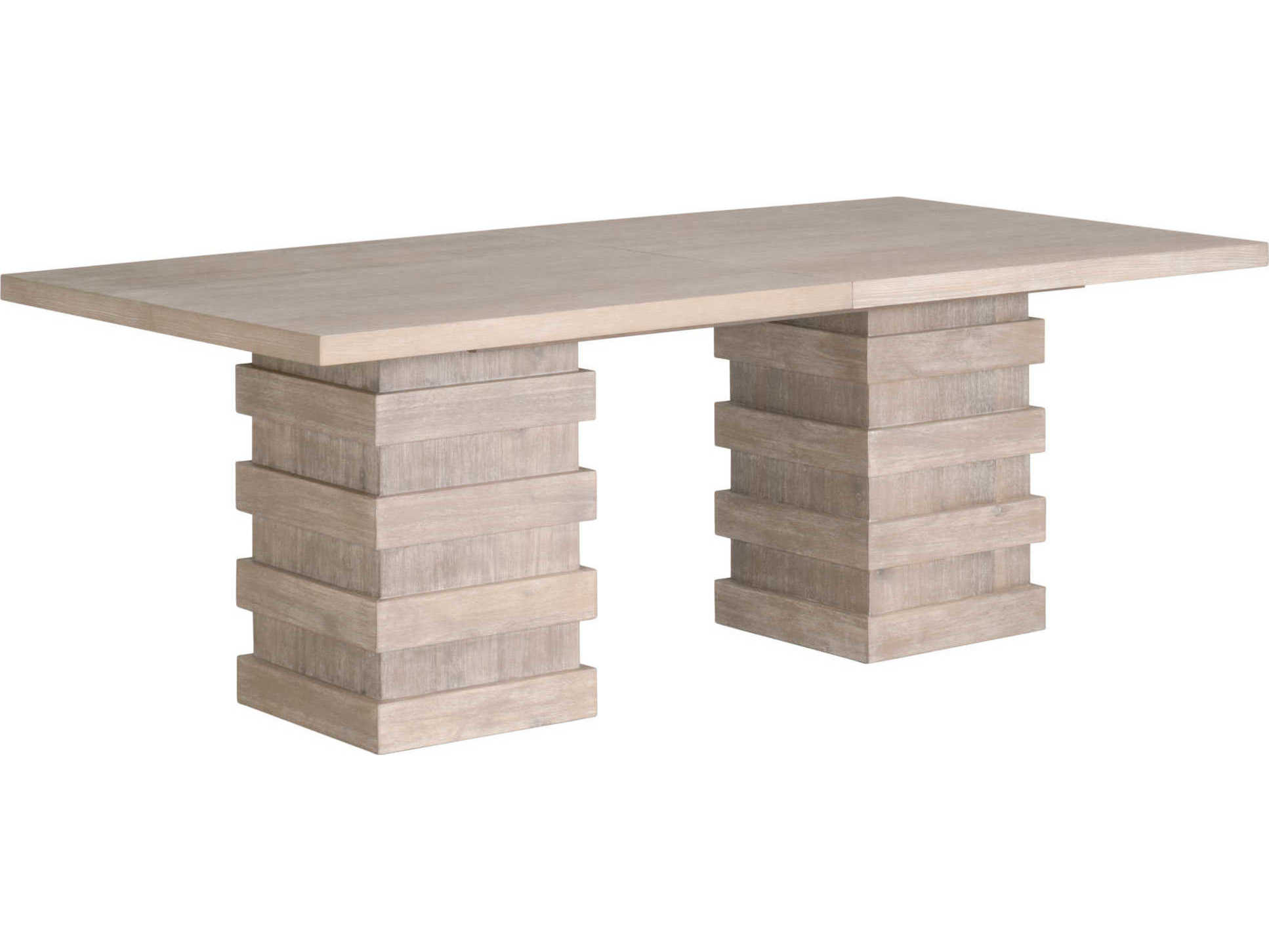 Luxecor Respite Extendable Rectangular Wood Natural Gray Acacia Dining Table