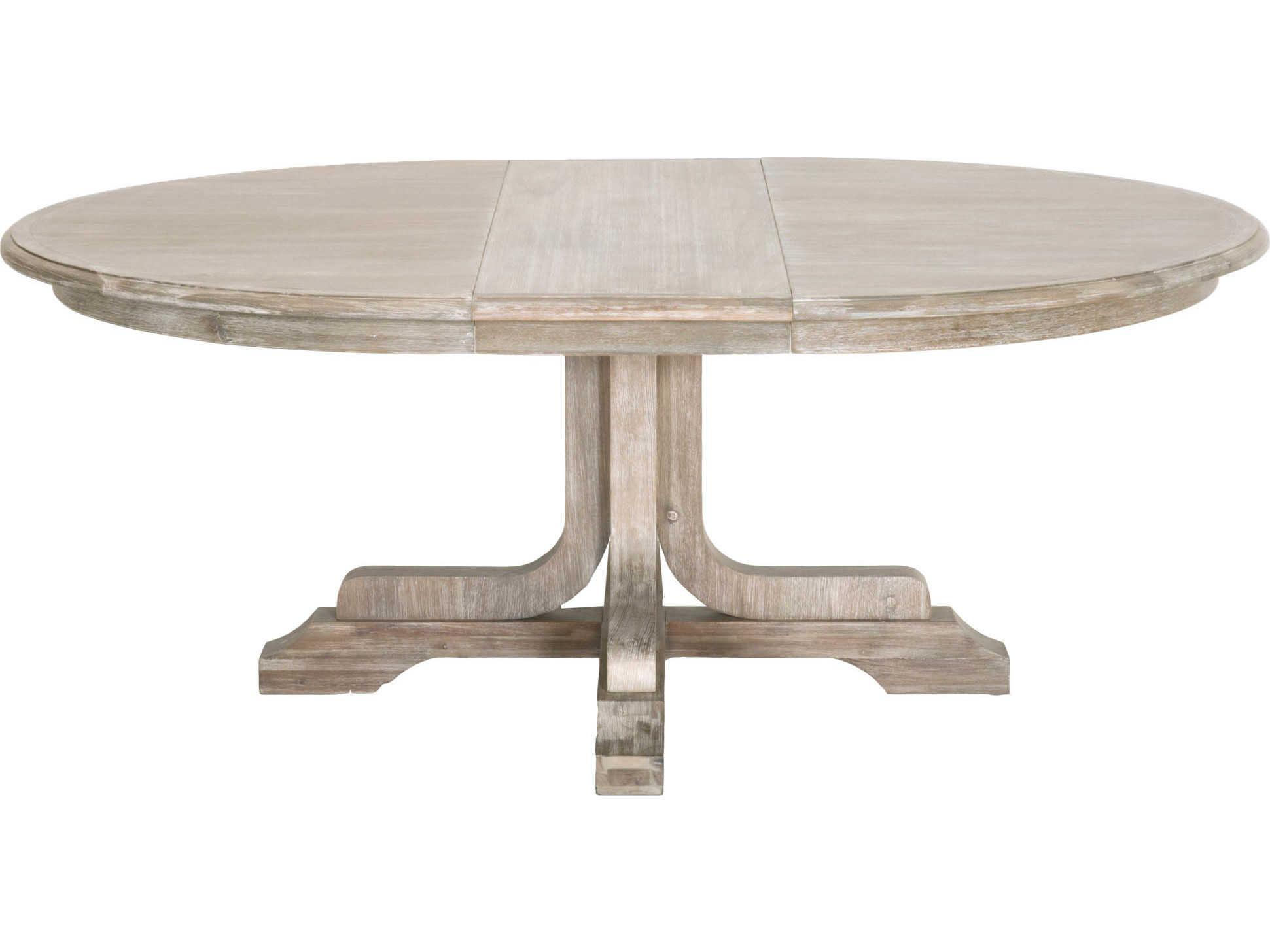 Luxecor Respite Extendable Round Wood Natural Gray Dining Table