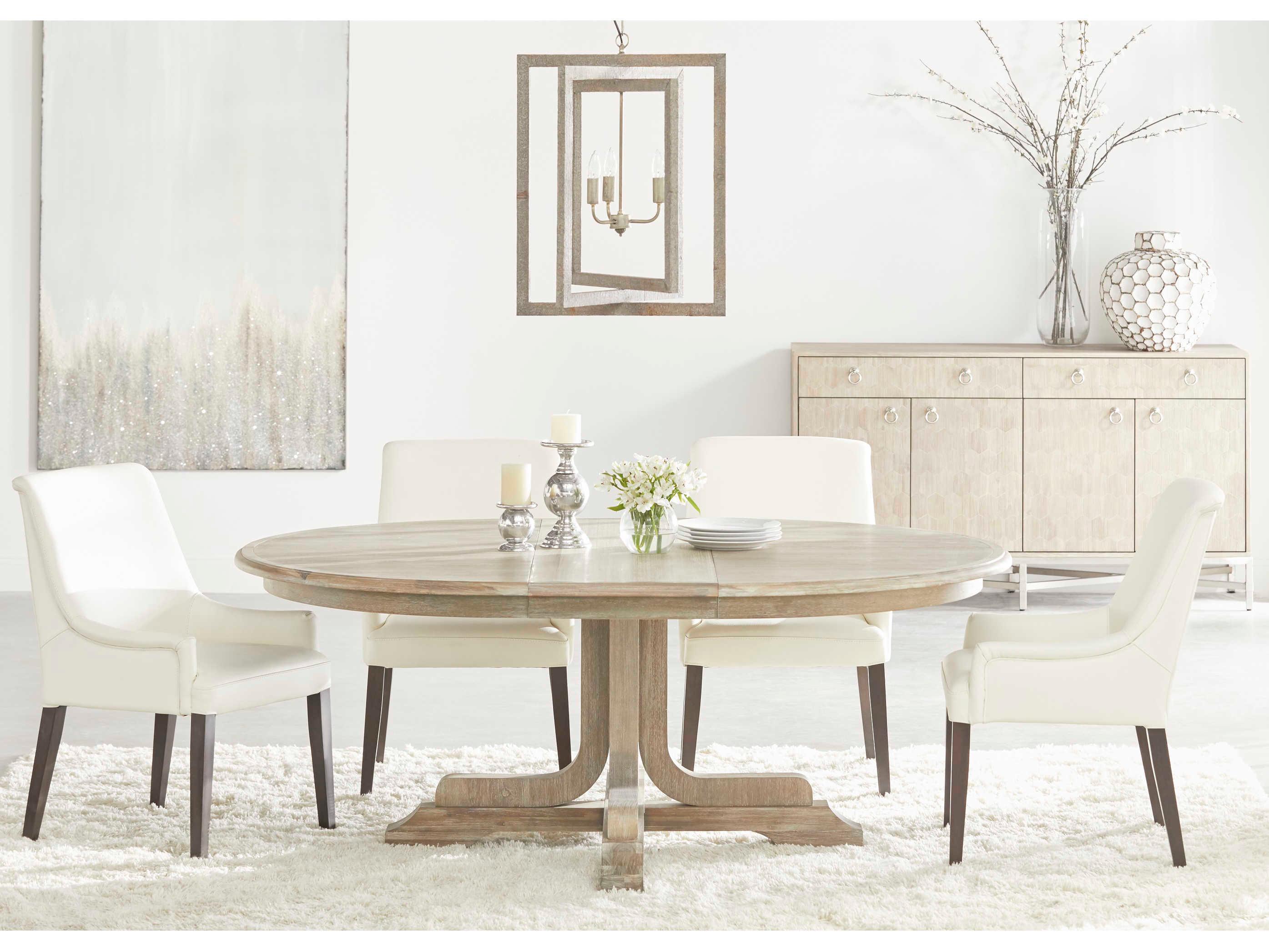 Luxecor Respite Extendable Round Wood Natural Gray Dining Table