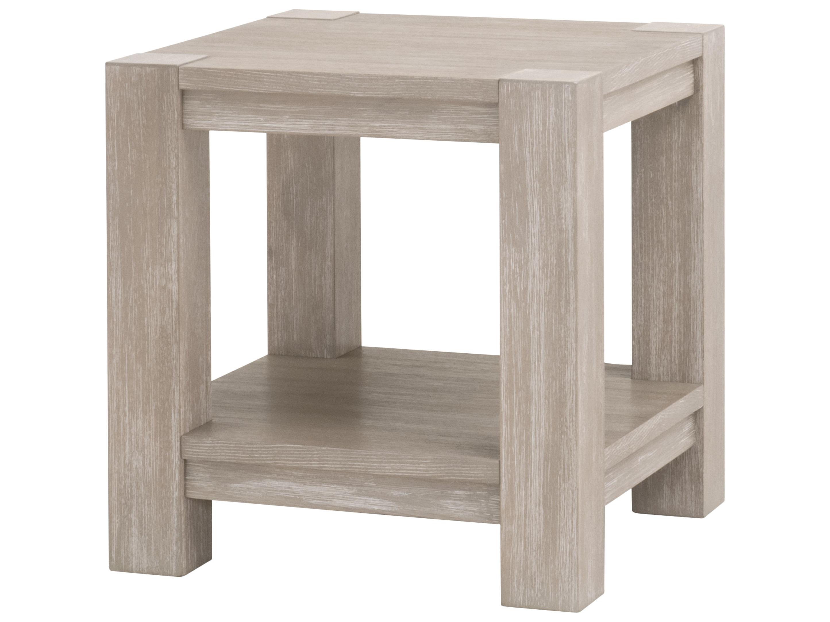 Essentials for Living Traditions Adler Square Wood Natural Gray Acacia End Table