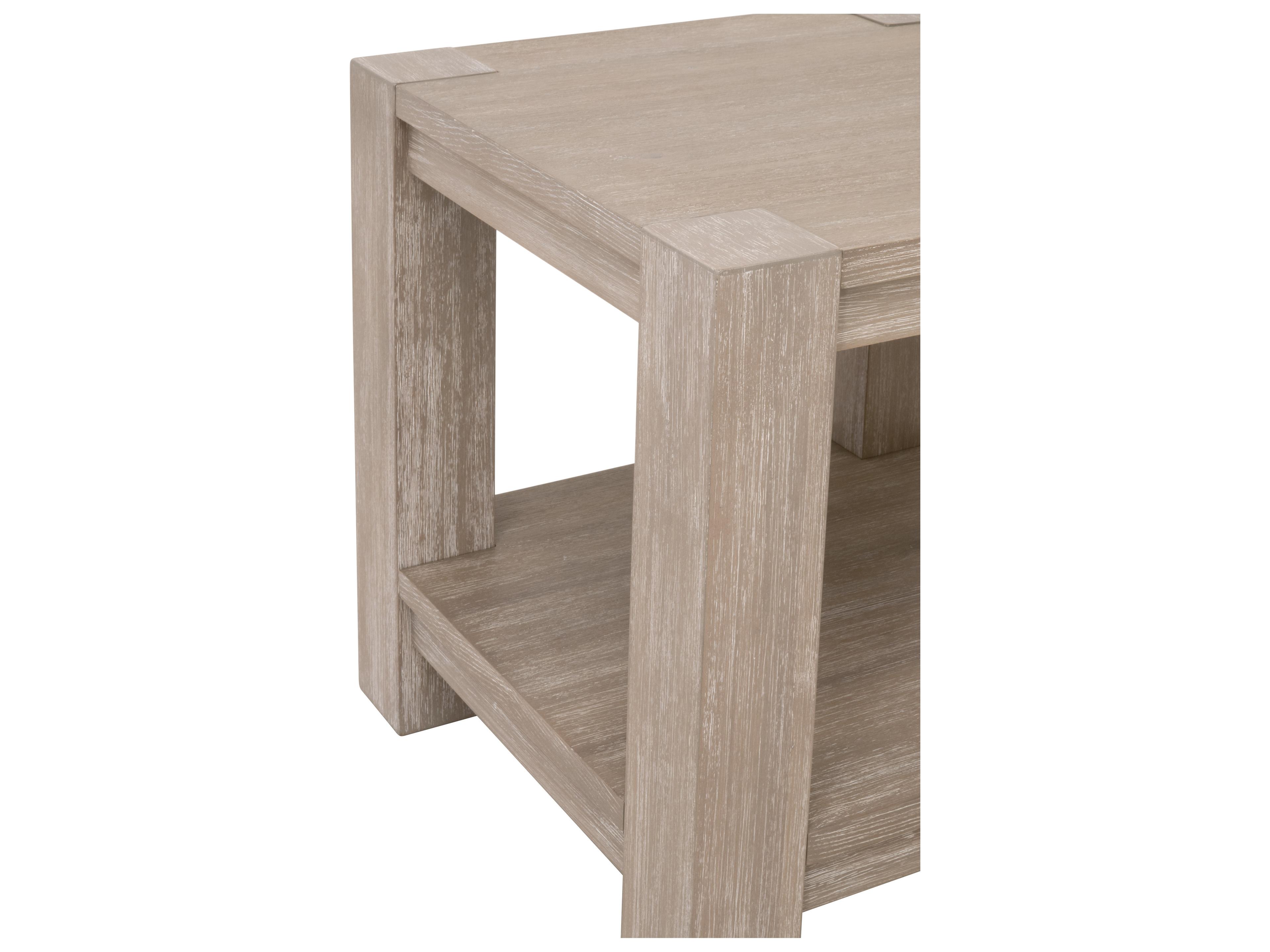 Essentials for Living Traditions Adler Square Wood Natural Gray Acacia End Table