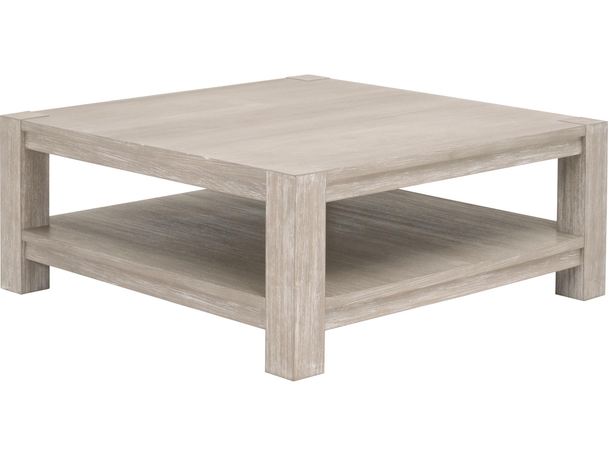 Essentials for Living Traditions Adler Square Wood Natural Gray Acacia Coffee Table