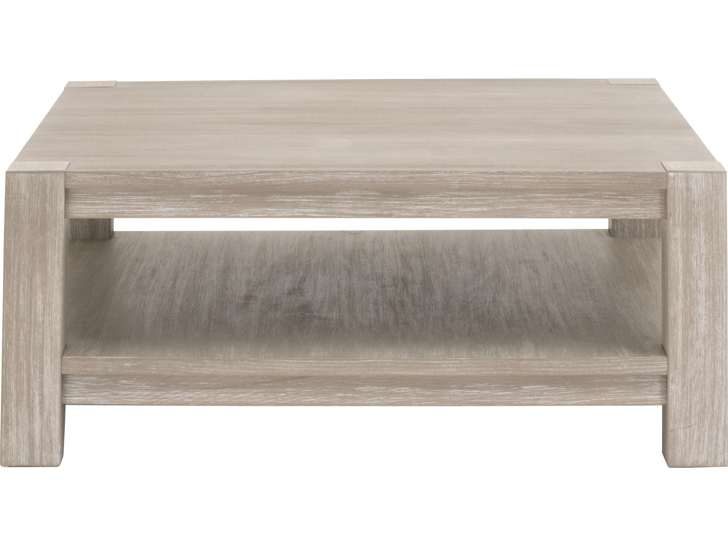 Essentials for Living Traditions Adler Square Wood Natural Gray Acacia Coffee Table