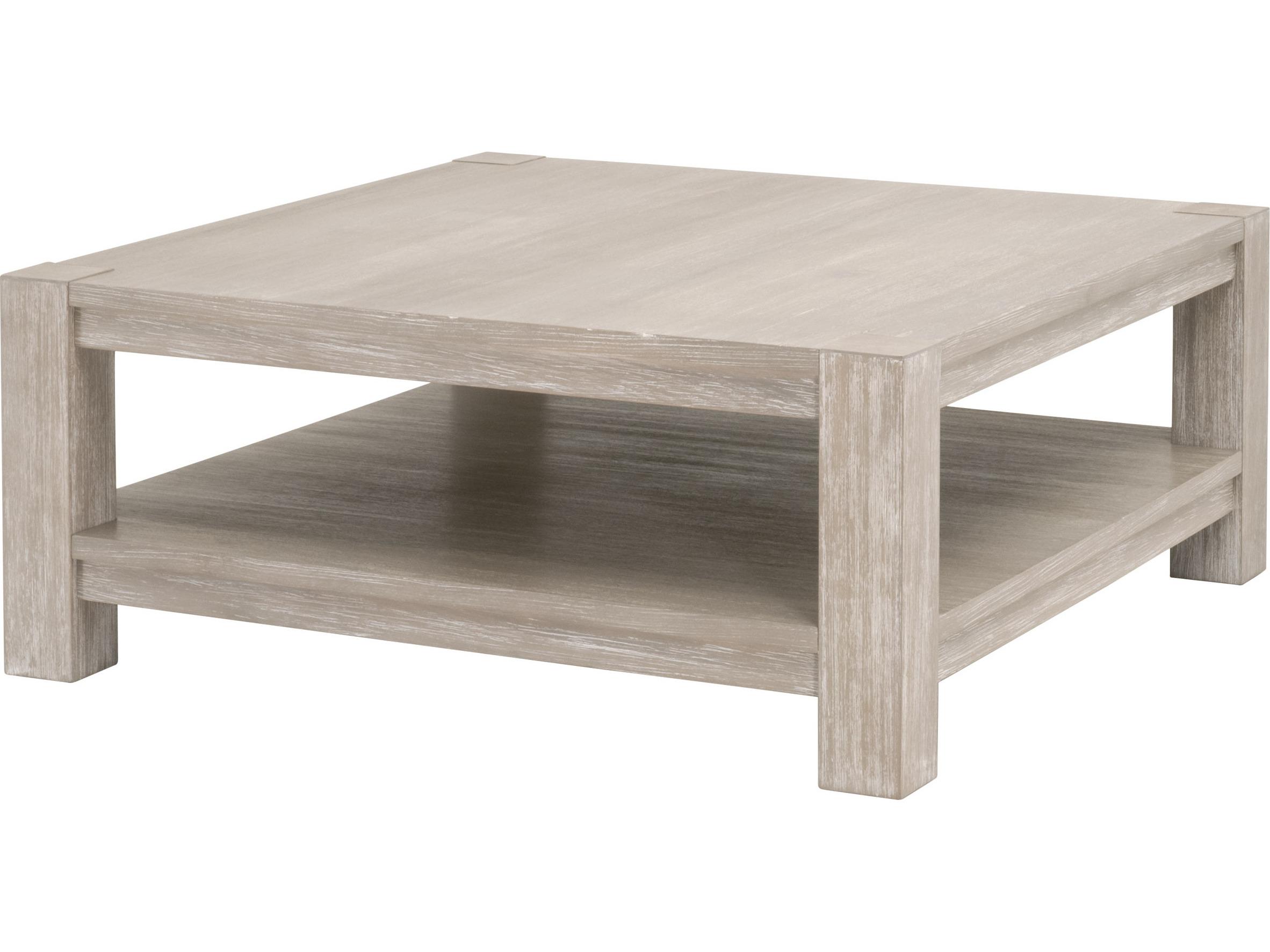 Essentials for Living Traditions Adler Square Wood Natural Gray Acacia Coffee Table