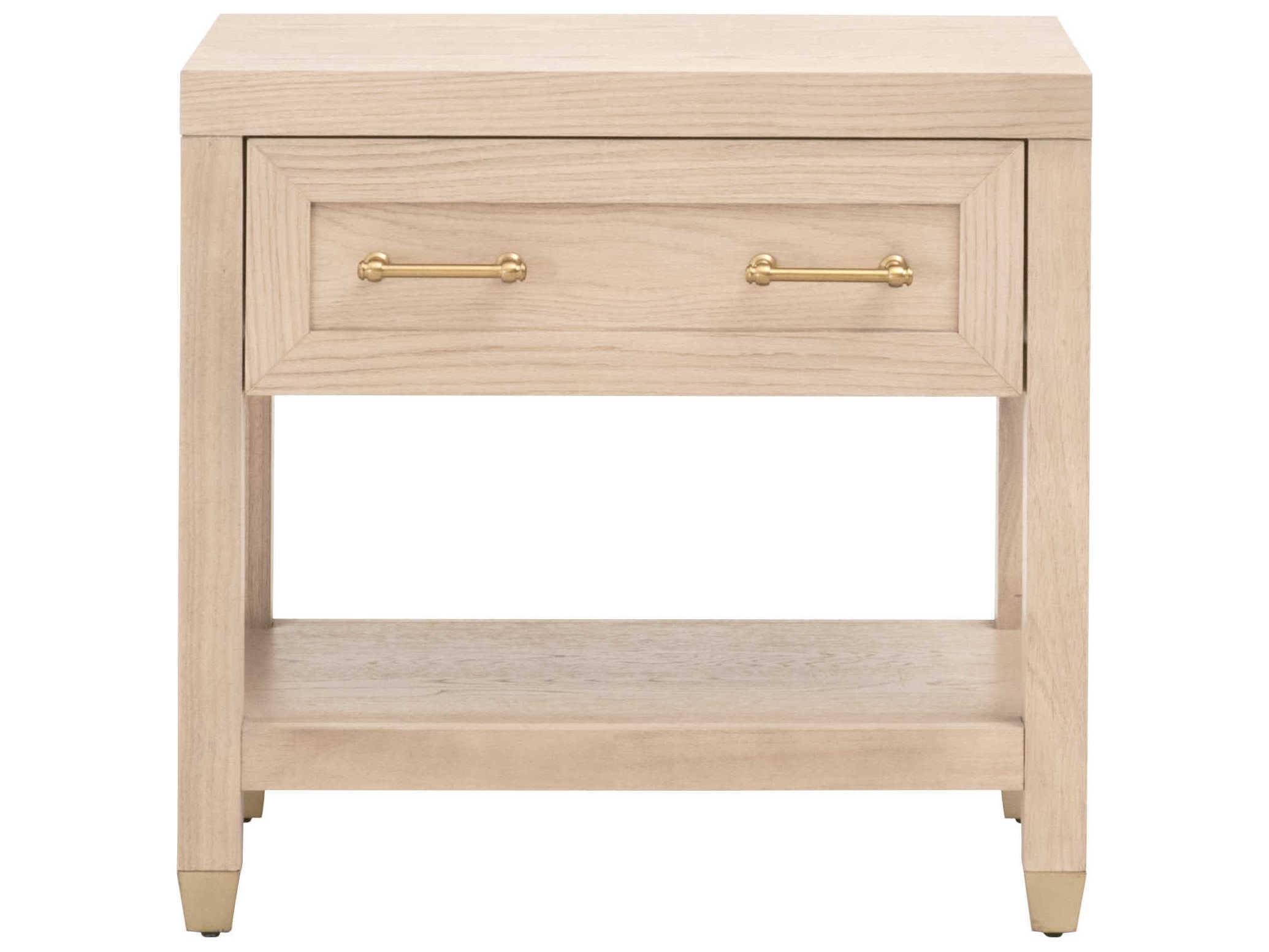 Essentials for Living Traditions Stella 1-Drawer Brown Oak Wood Nightstand