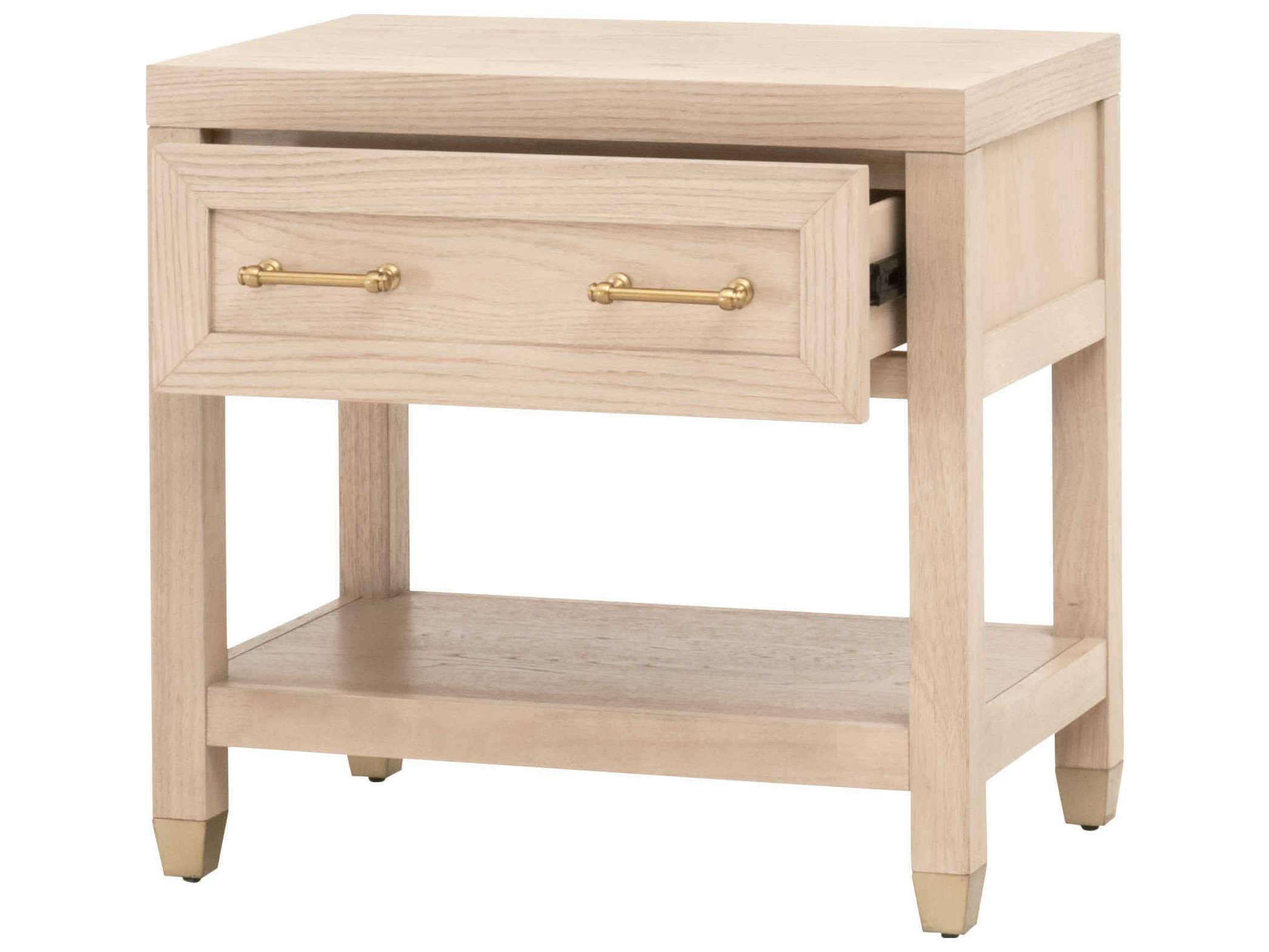Essentials for Living Traditions Stella 1-Drawer Brown Oak Wood Nightstand