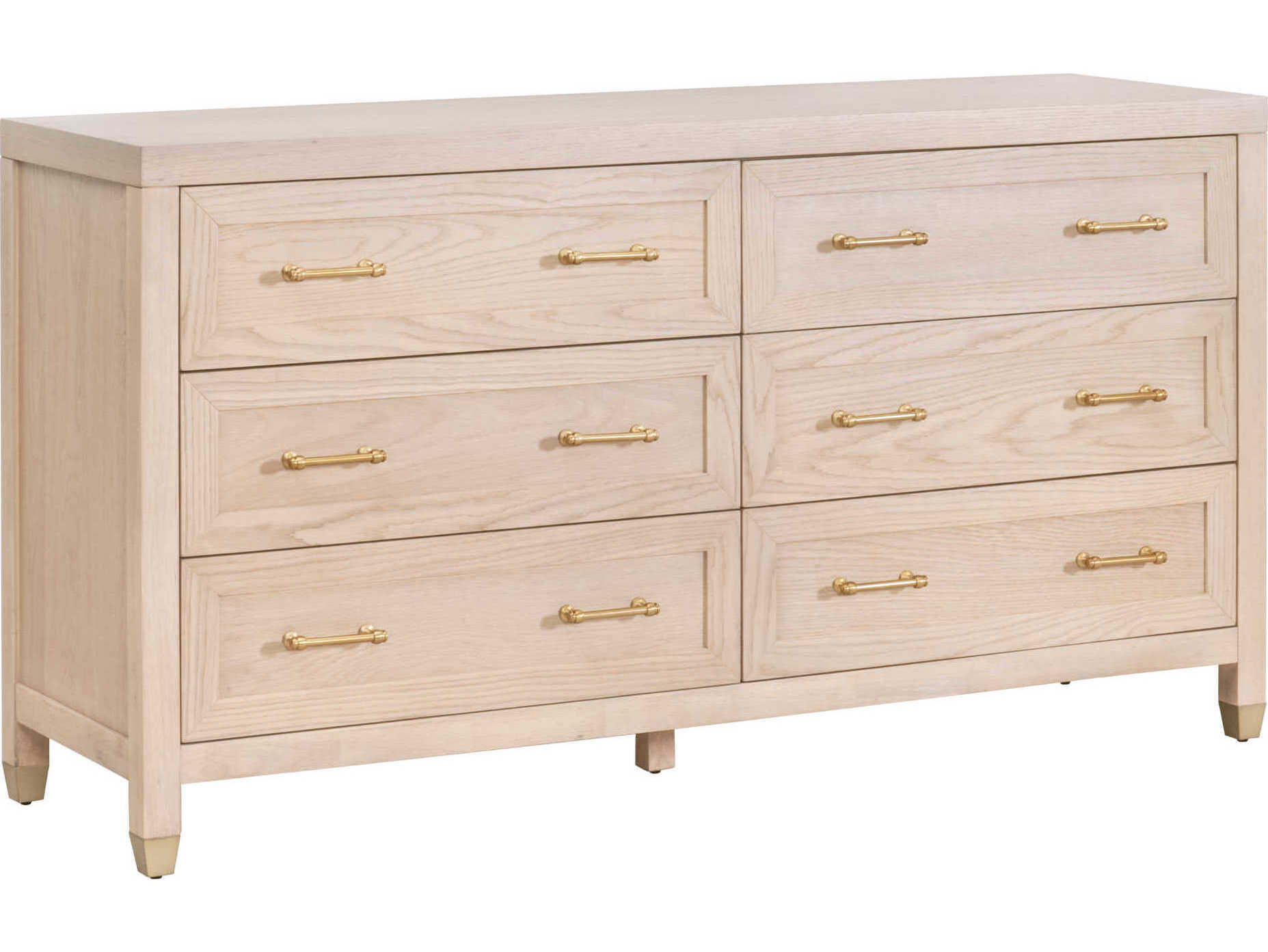 Essentials for Living Traditions Stella 6-Drawers Brown Oak Wood Double Dresser