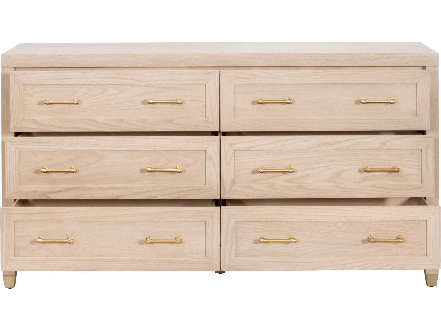 Essentials for Living Traditions Stella 6-Drawers Brown Oak Wood Double Dresser