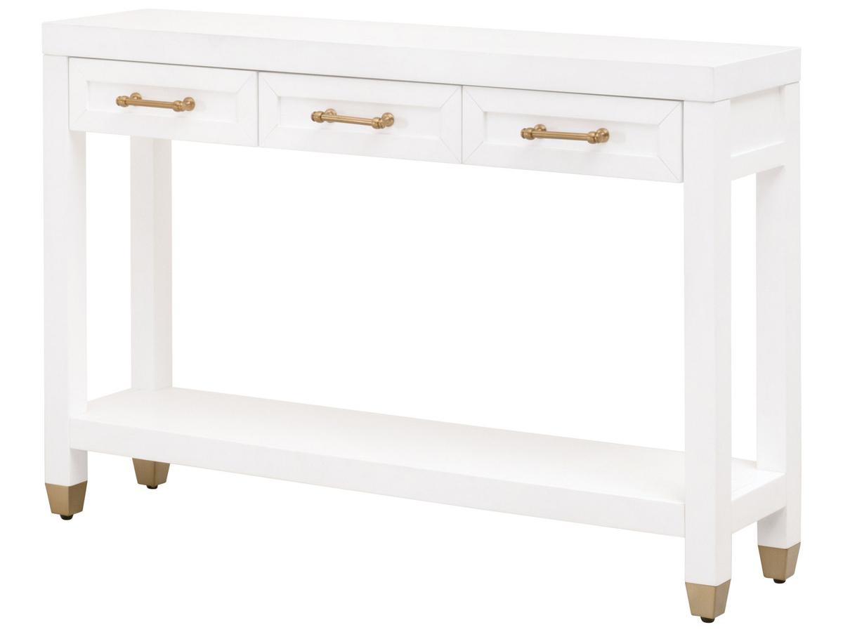 Essentials for Living Traditions Stella Rectangular Wood Matte White Console Table