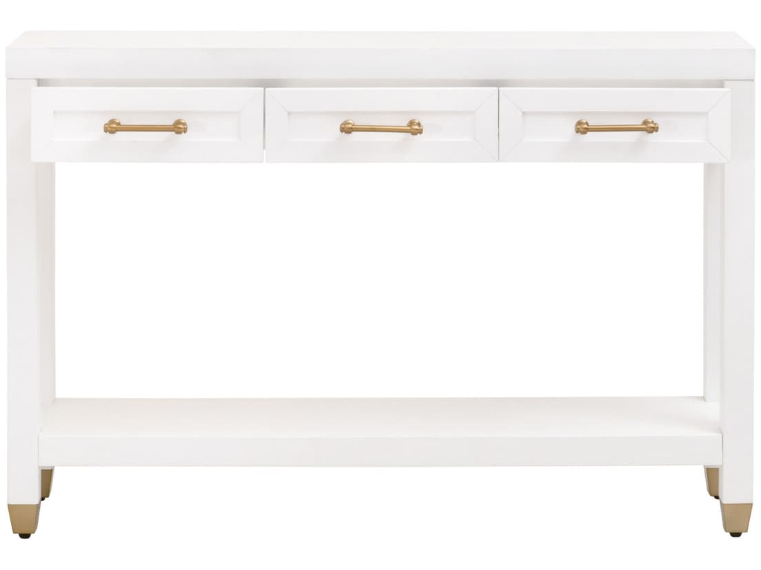 Essentials for Living Traditions Stella Rectangular Wood Matte White Console Table