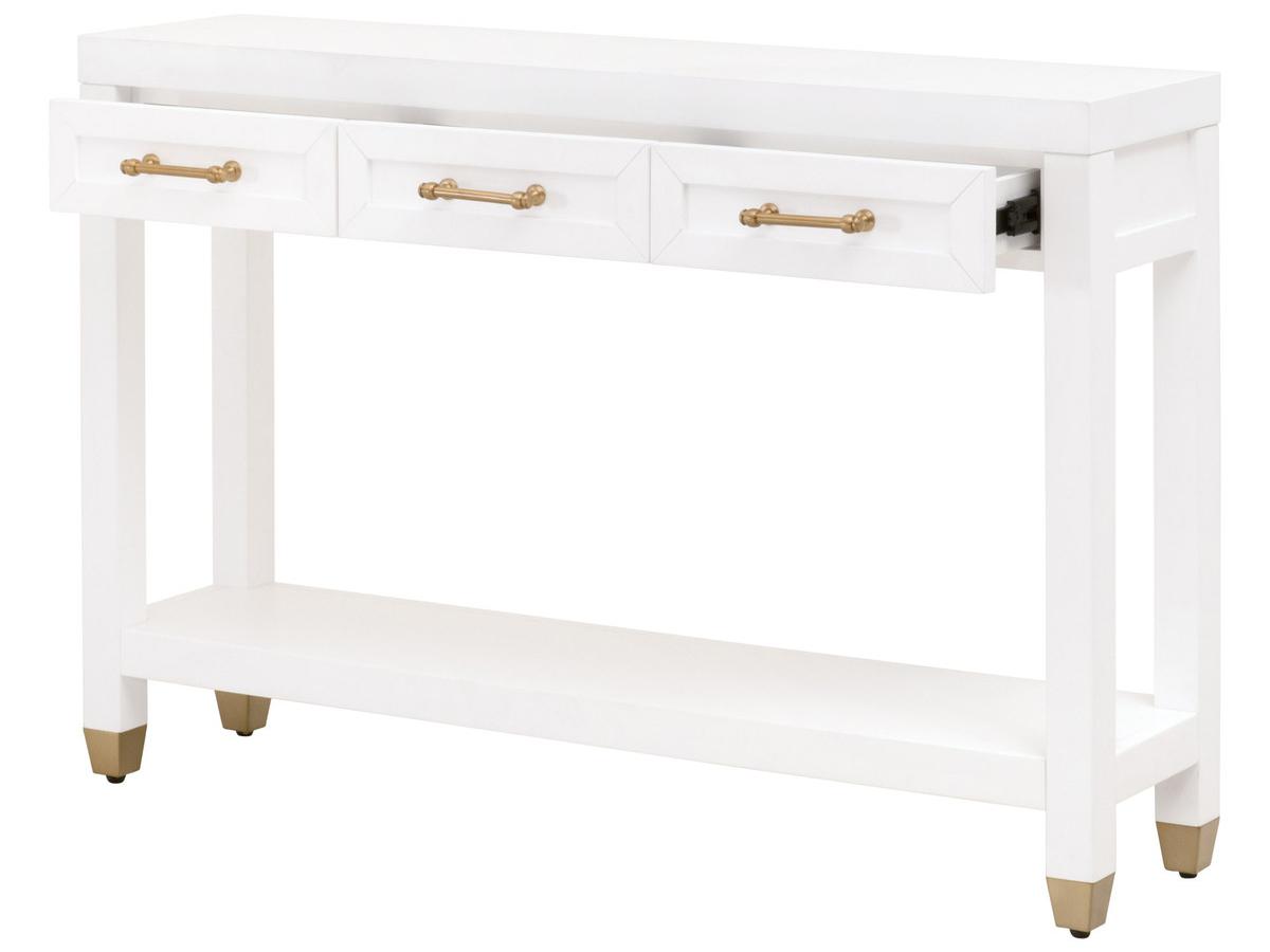 Essentials for Living Traditions Stella Rectangular Wood Matte White Console Table