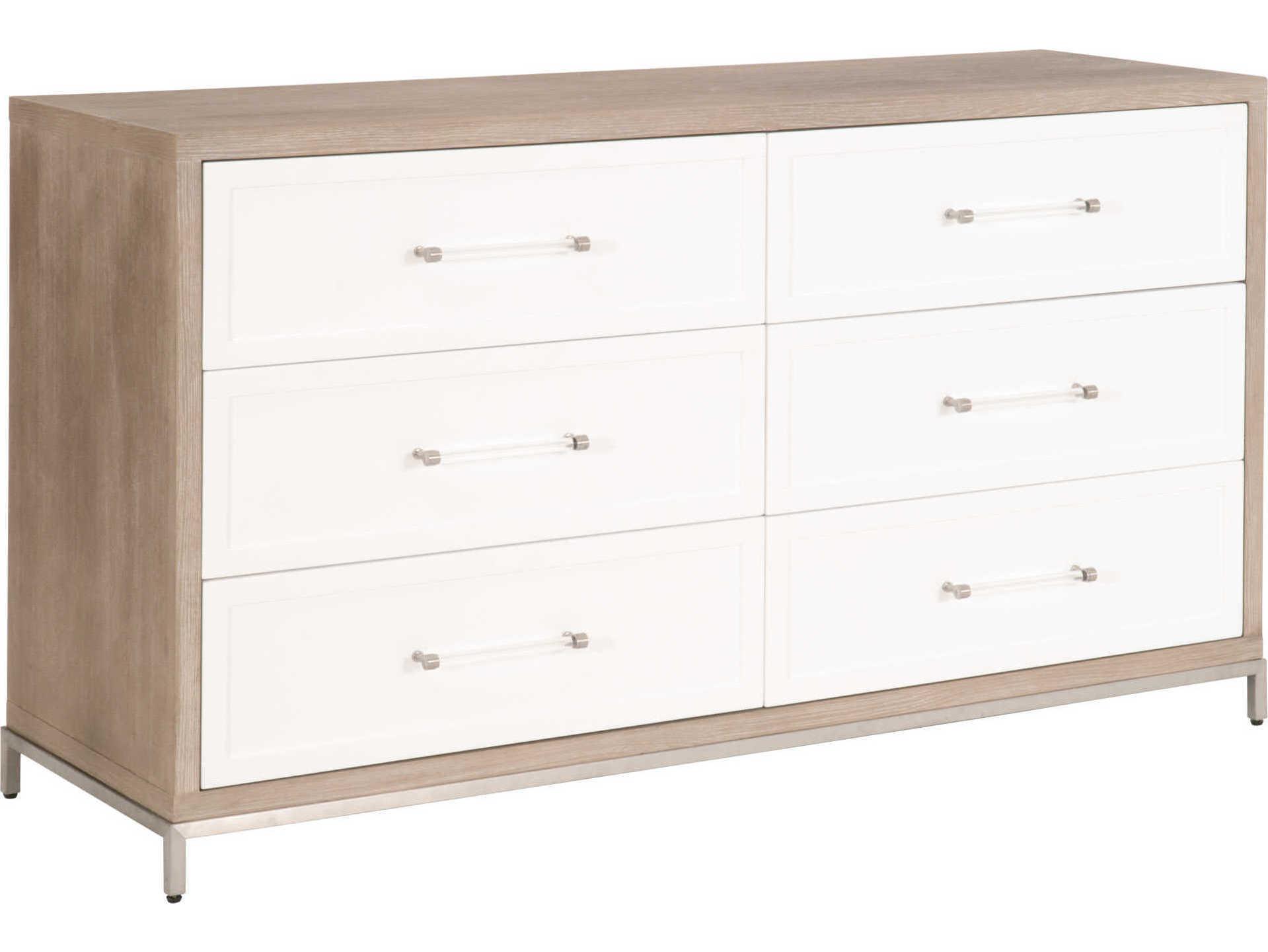 Luxecor Respite 6-Drawers Gray Acacia Wood Double Dresser