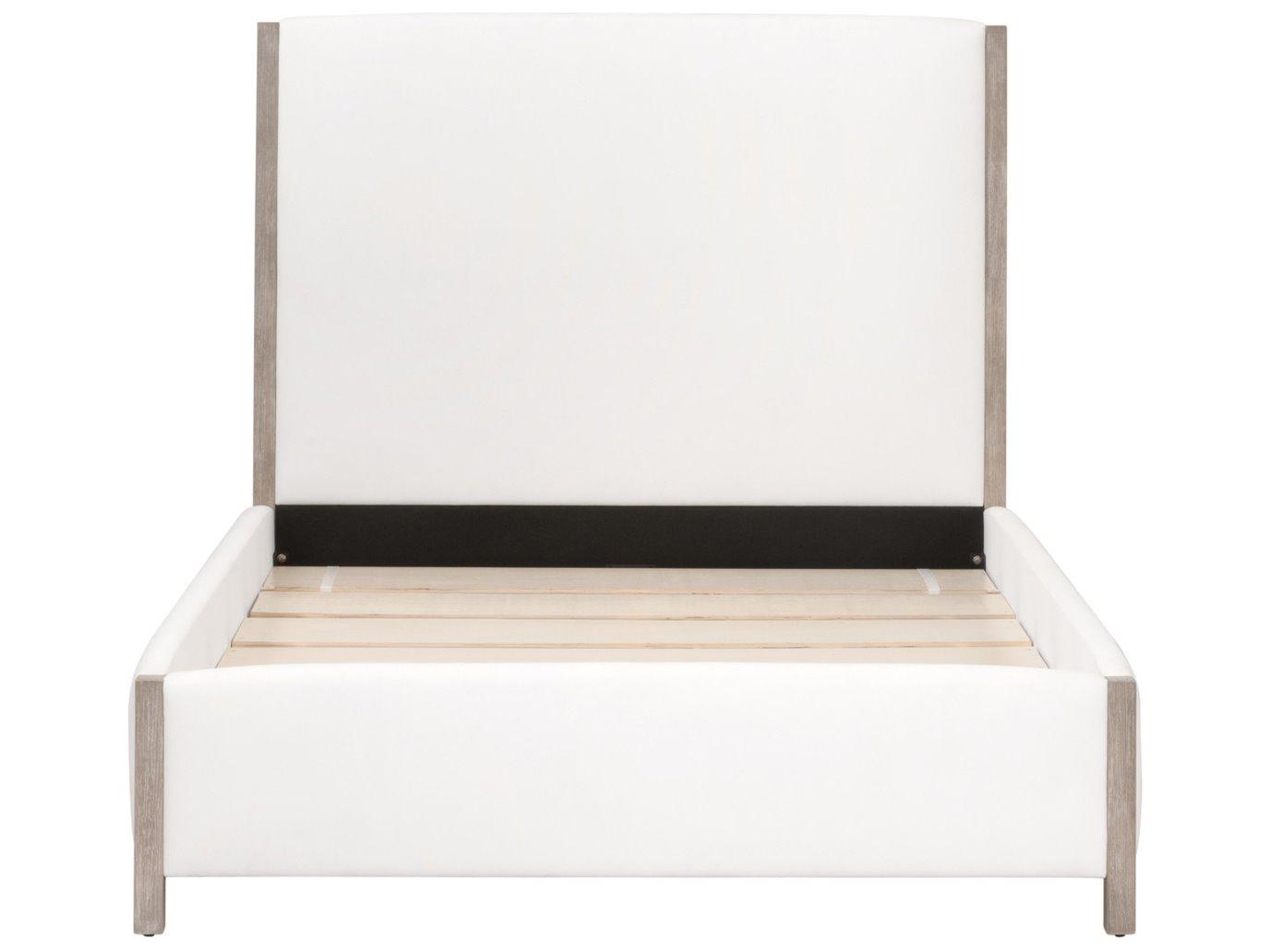 Essentials for Living Traditions White Beech Wood Upholstered King Platform Bed