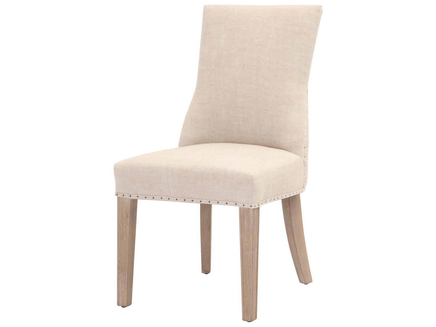 Essentials for Living LourdesTufted Ash Wood Natural Upholstered Armless Dining Chair Set of 2