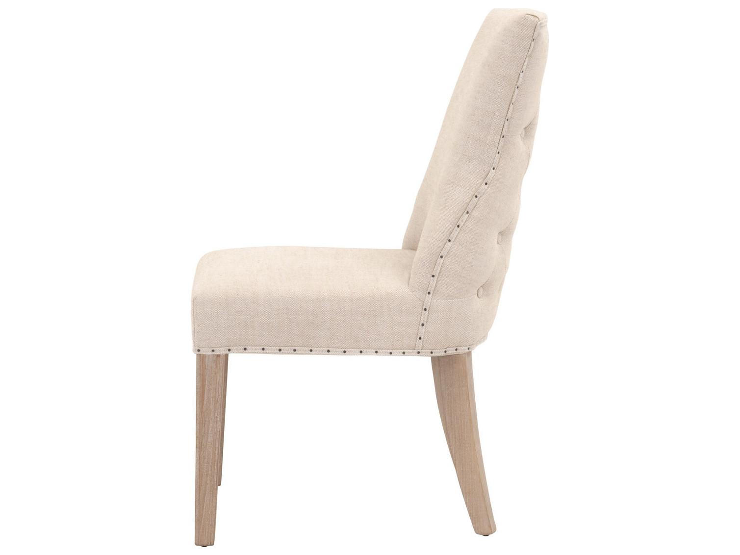 Essentials for Living LourdesTufted Ash Wood Natural Upholstered Armless Dining Chair Set of 2