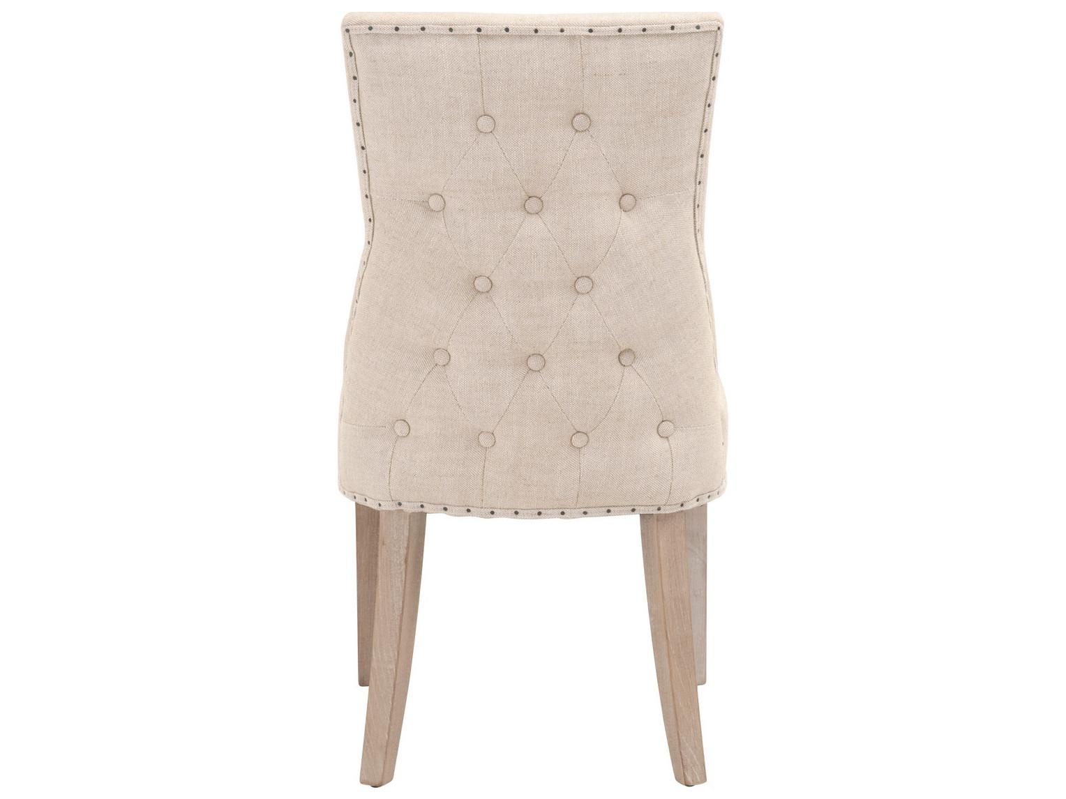Essentials for Living LourdesTufted Ash Wood Natural Upholstered Armless Dining Chair Set of 2
